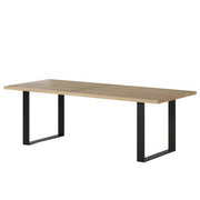 Table à Manger Moderne Chêne Massif Pieds Métal U | Chêne LIGNART