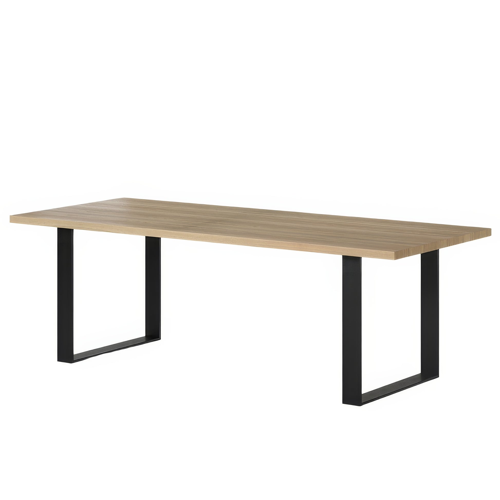 Table à Manger Moderne Chêne Massif Pieds Métal U | Chêne LIGNART