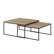 Tables Basses Gigognes Chêne Massif et Métal Noir | Chêne LIGNART