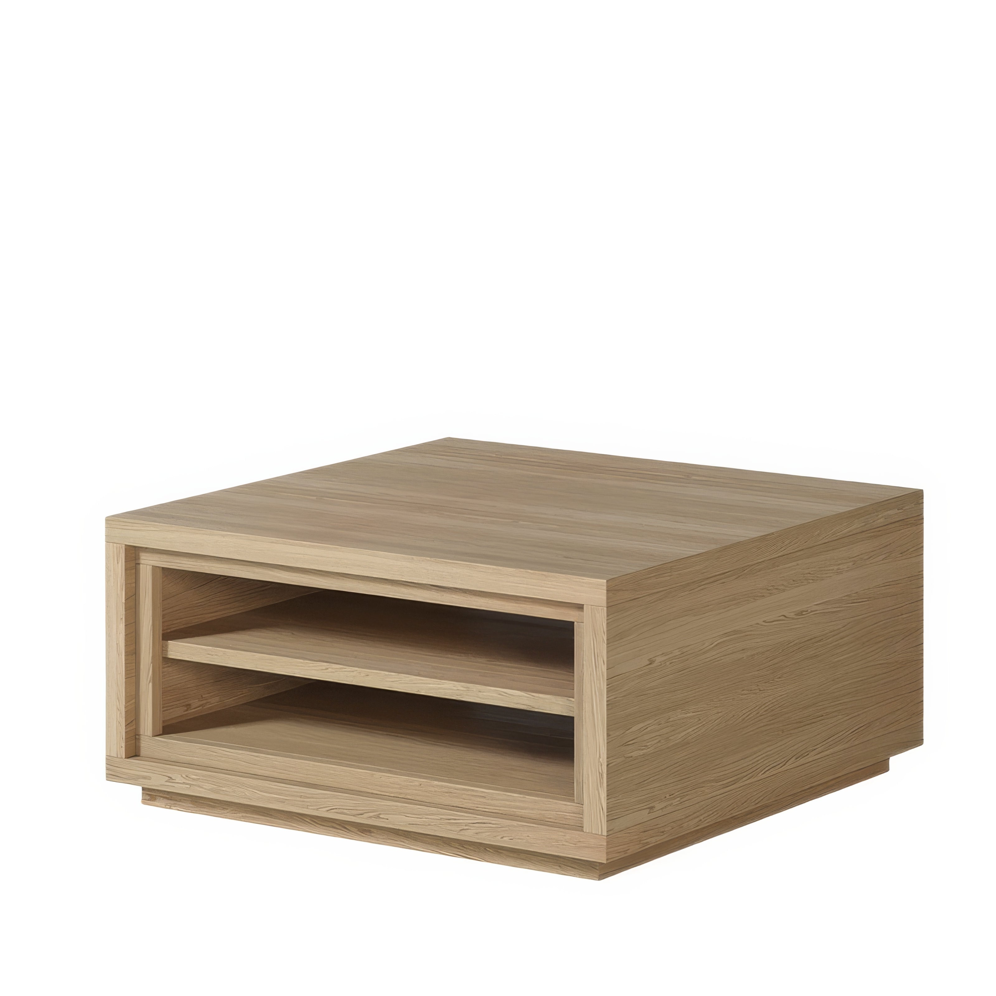 Table Basse Carrée Étagères | Chêne LIGNART