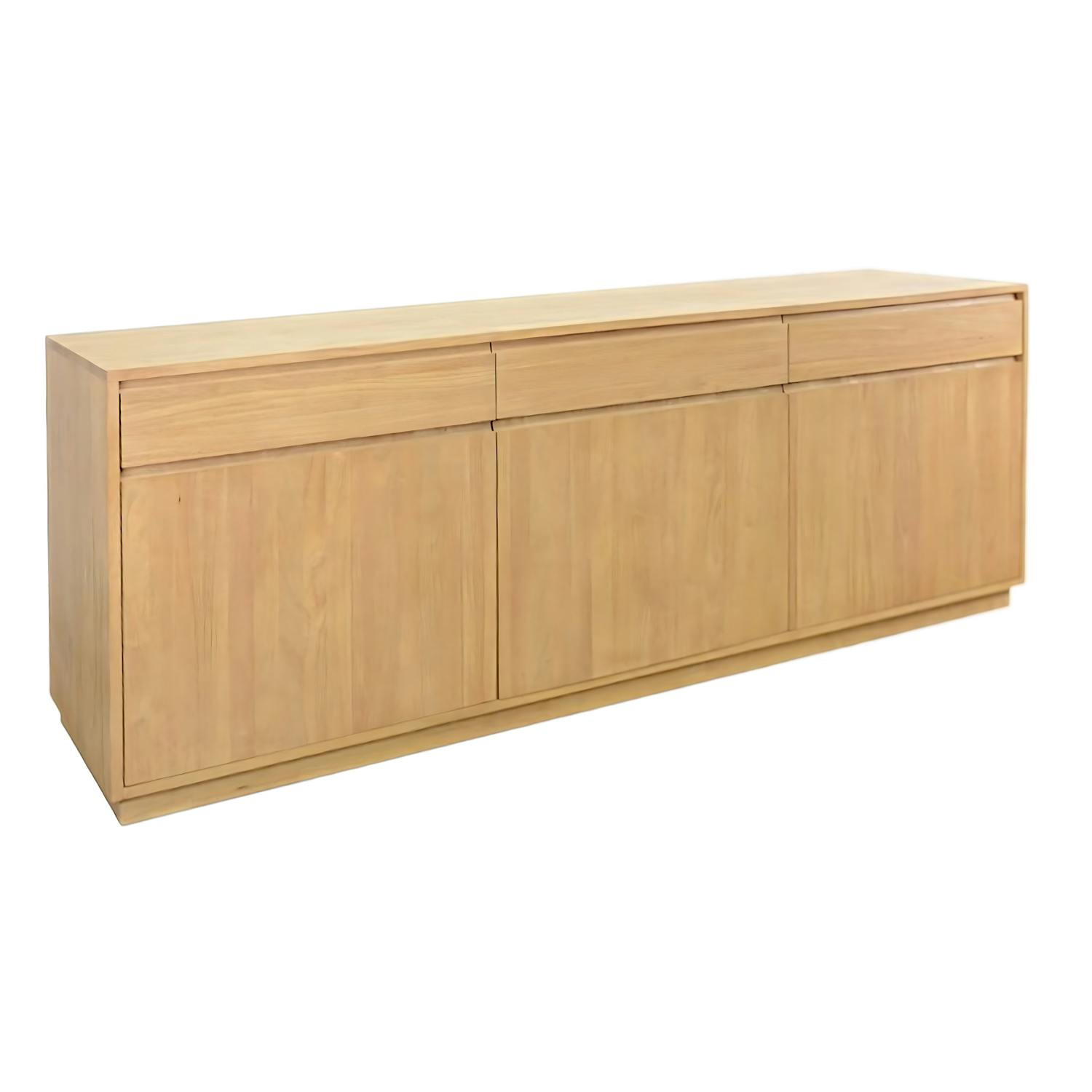 Enfilade / Buffet long Hévéa 3 portes, 3 tiroirs 213x45x81cm BALTIC
