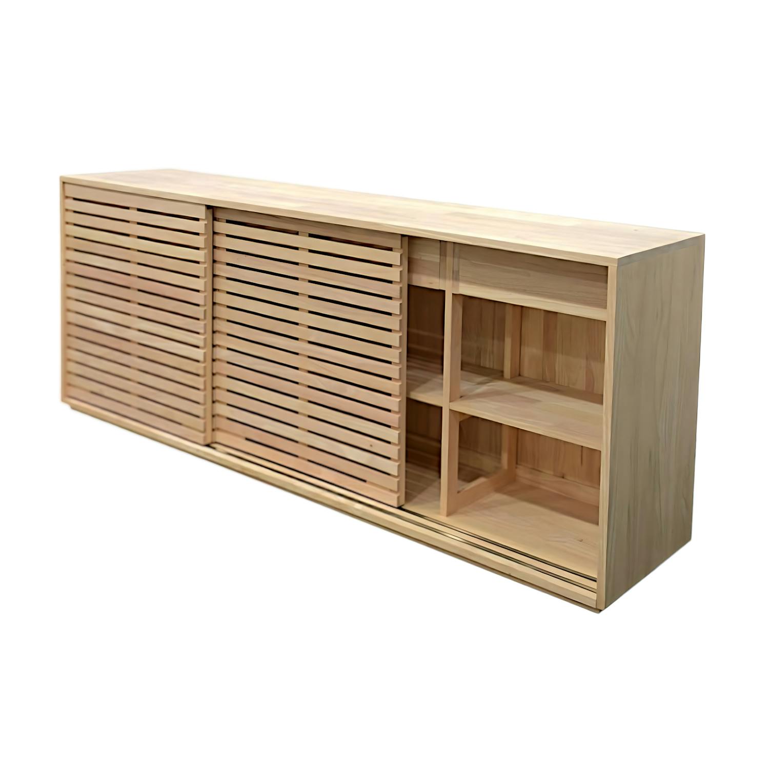 Buffet long en bois massif - Style moderne