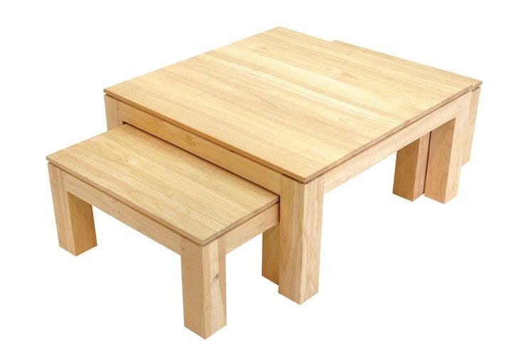 Ensemble de 3 tables basses hévéa HELENA