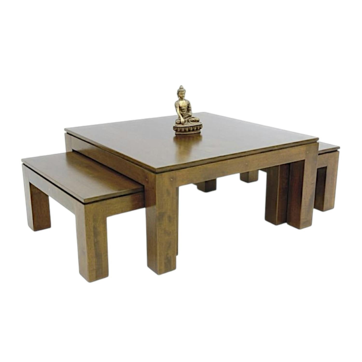 Ensemble de 3 tables basses hévéa HELENA