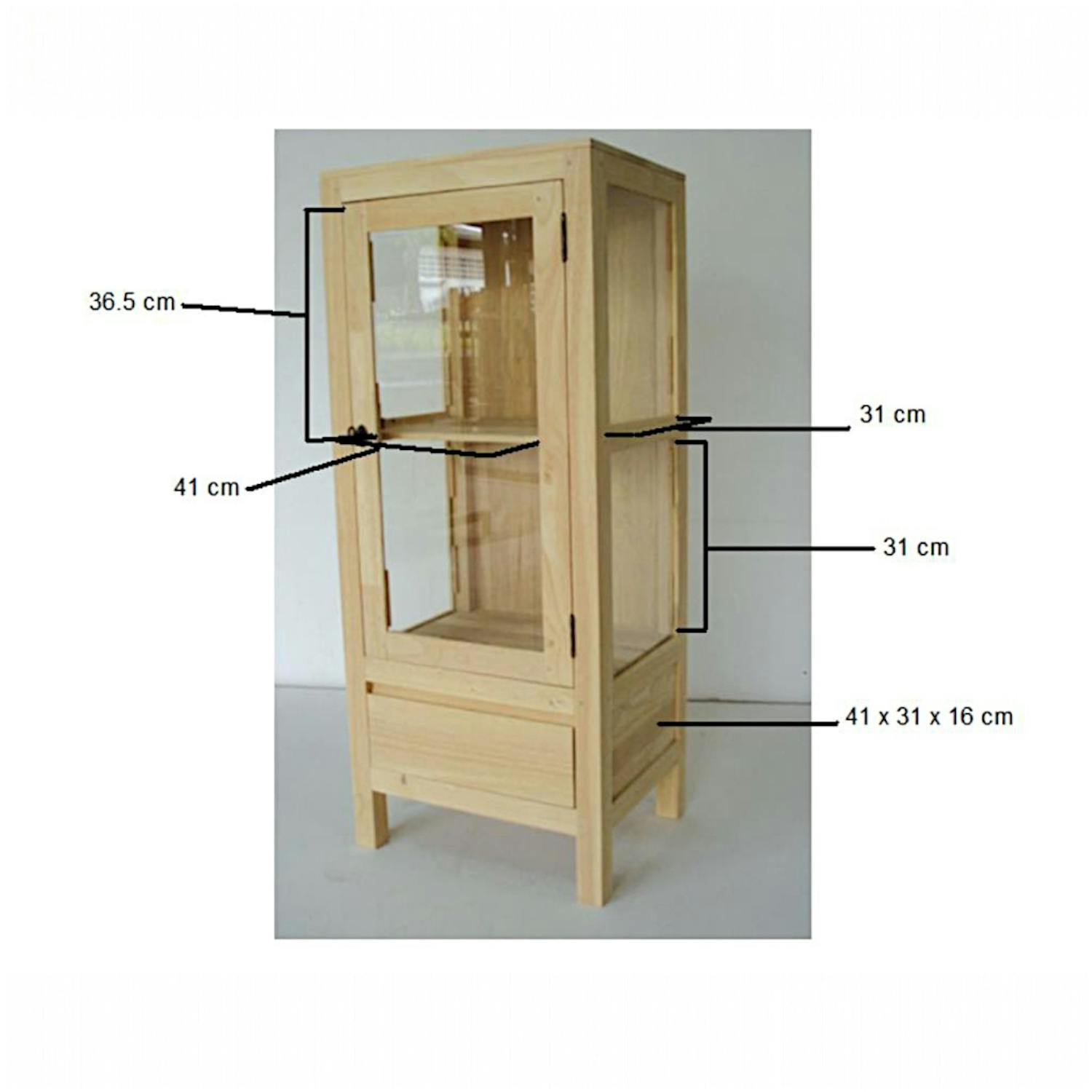 Etagère 1 porte 1 tiroir hévéa 120cm OLGA