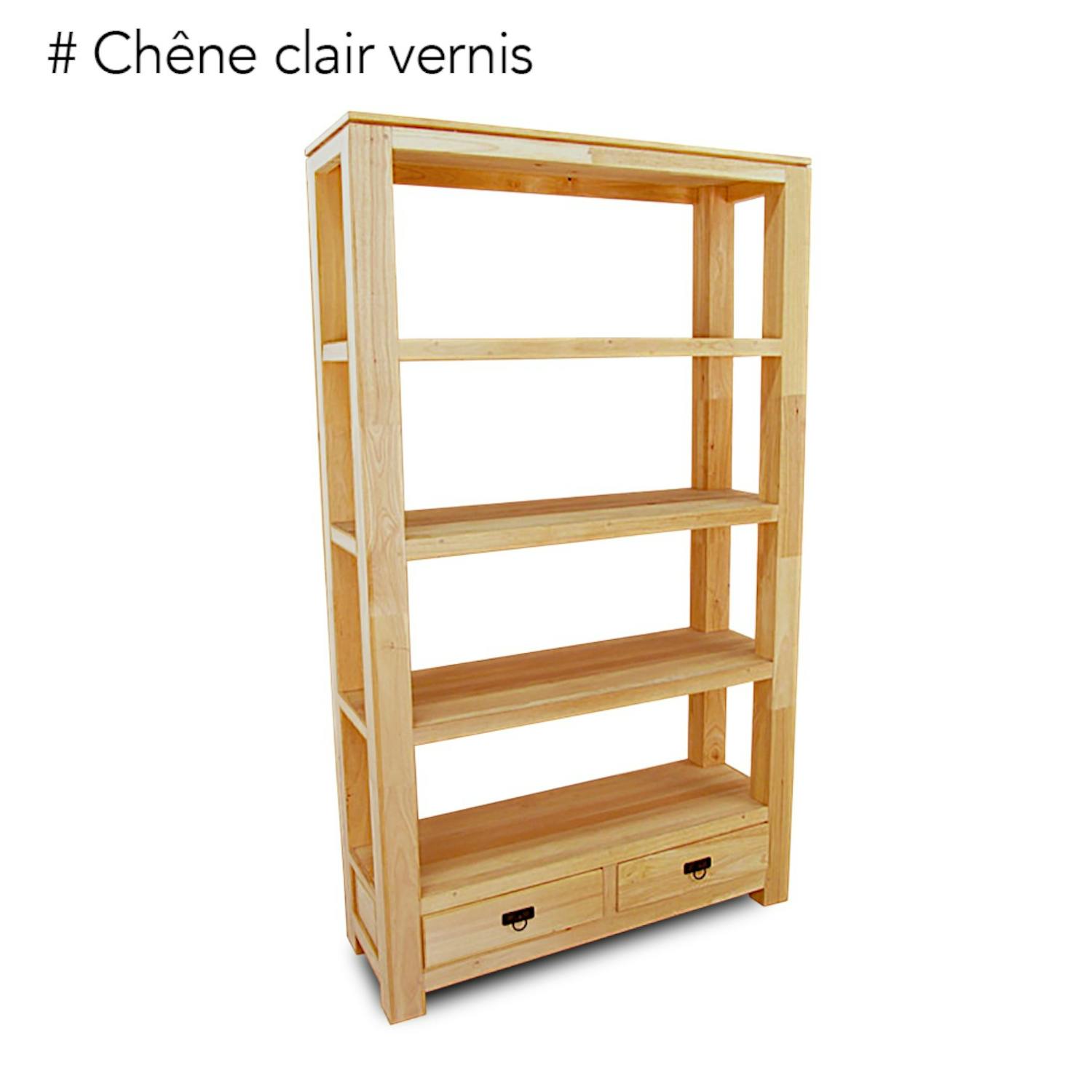 Etagère bibliothèque bois hévéa 110x190cm HELENA