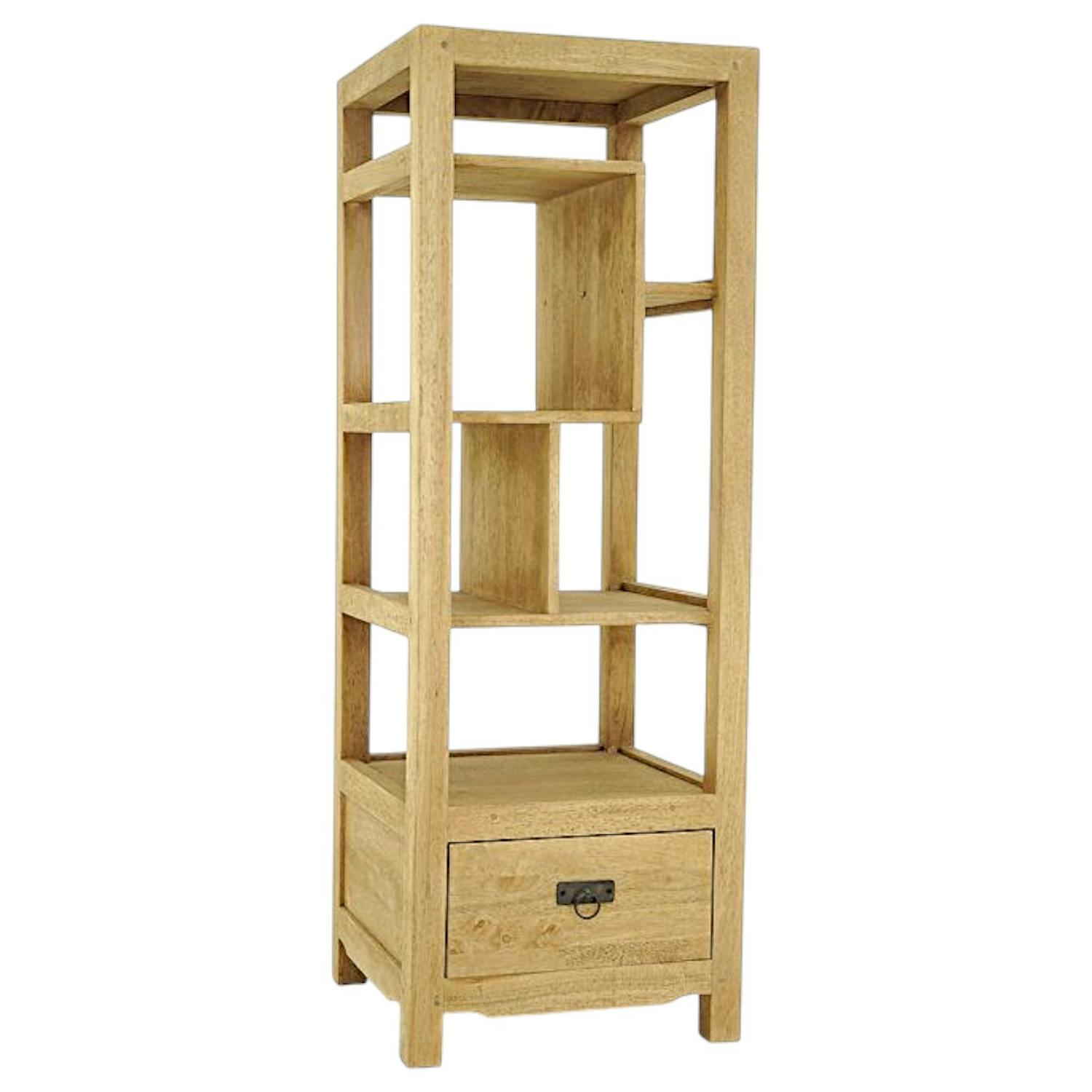 Etagère colonne destructurée hévéa 128cm MAORI