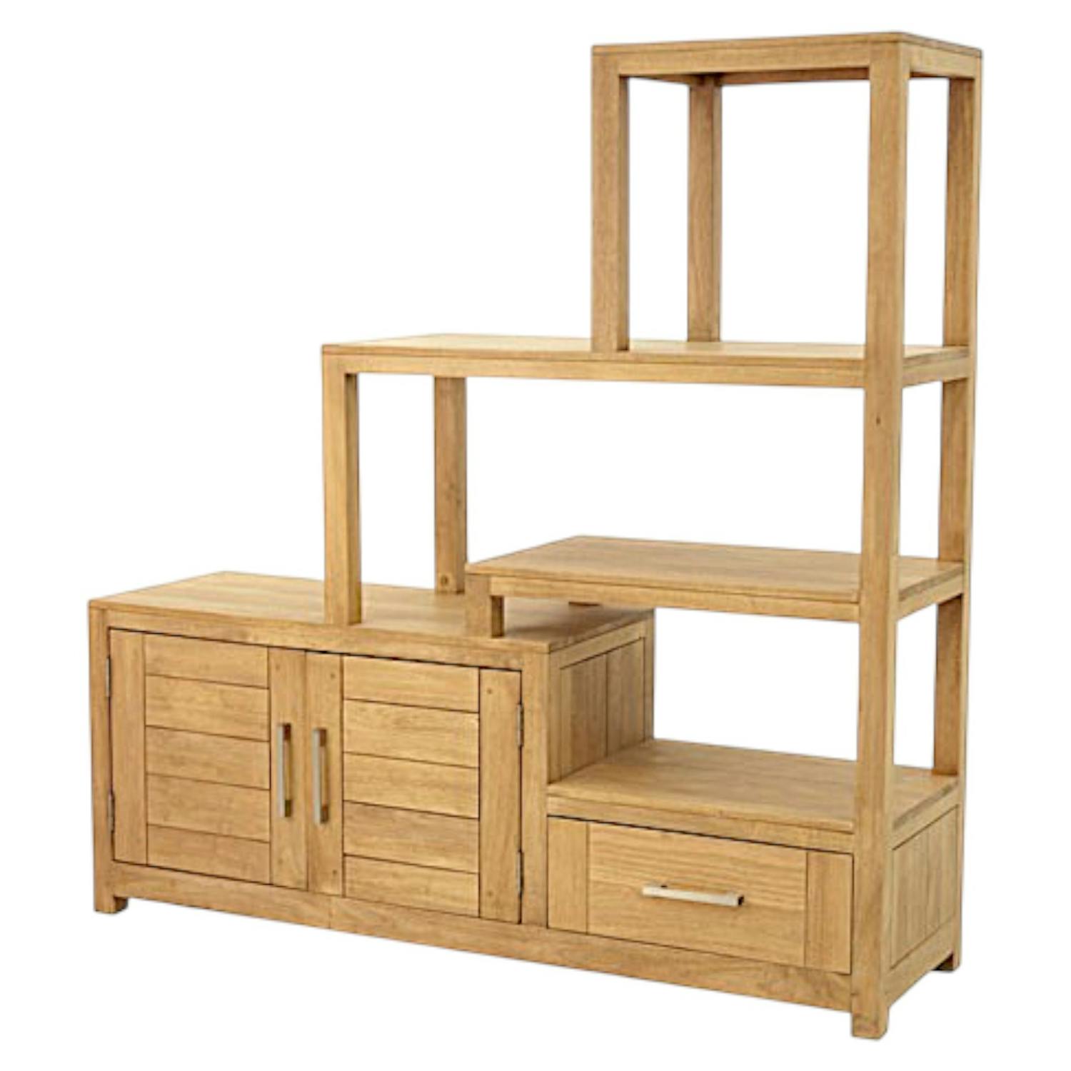 Etagère escalier 4P 1 tiroir ATTAN 142x40x145cm
