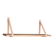 Etagère murale en bois et cuir brun 120 cm TALLINN