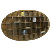Etagère murale ovale range CD hévéa 150x18x90cm MAORI