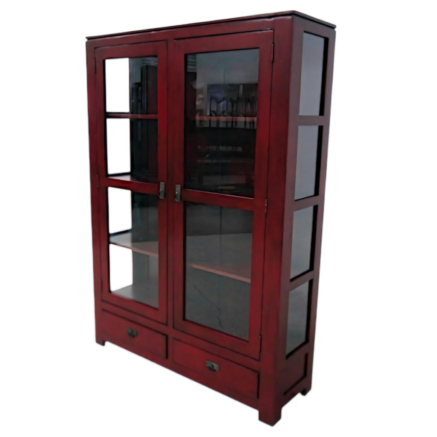 Etagère vitrée hévéa 120cm HELENA