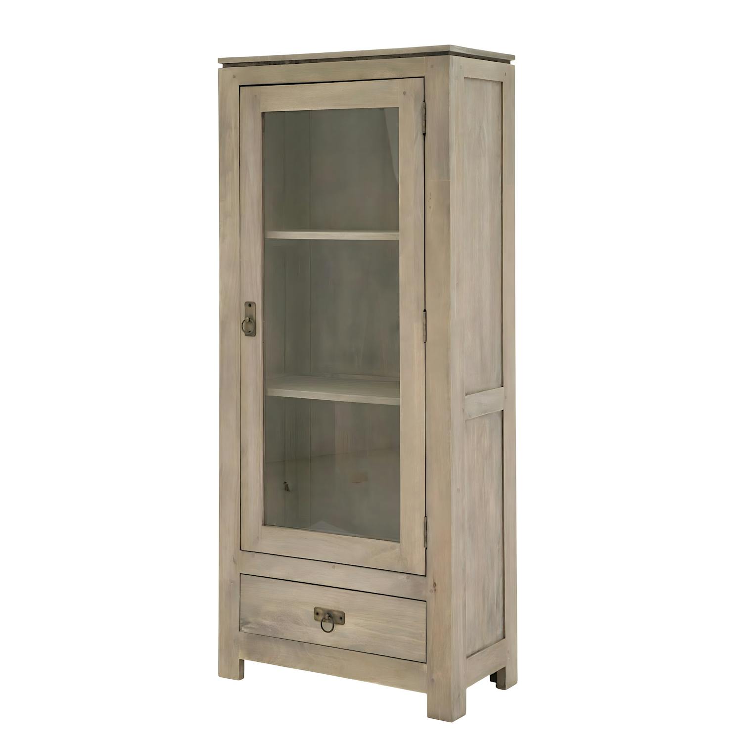 Etagère vitrée hévéa 60x140cm HELENA