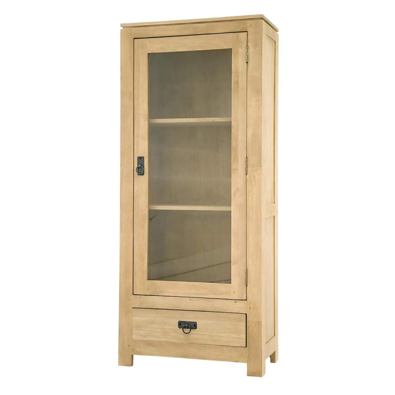 Etagère vitrée hévéa 60x140cm HELENA