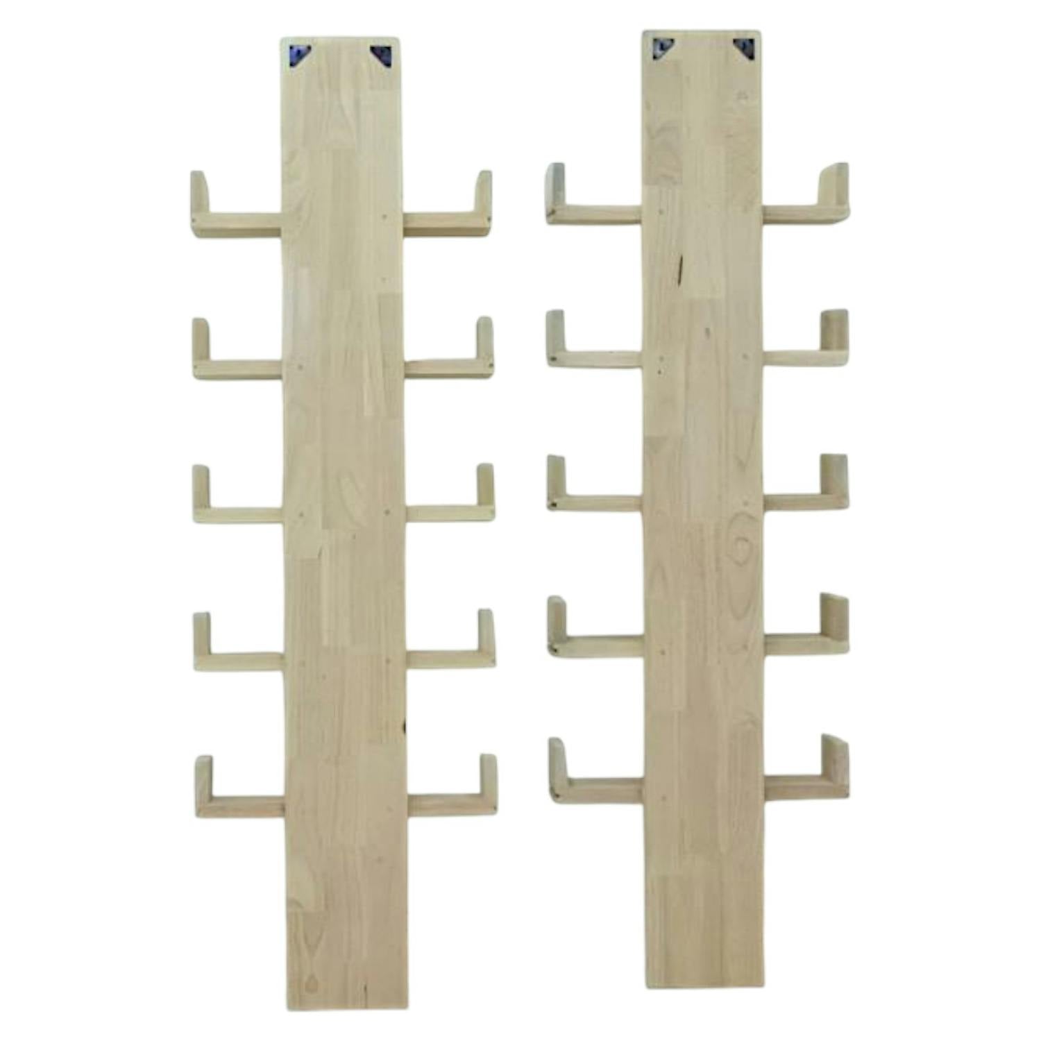 Etagères range CD hévéa HELENA (lot de 2)