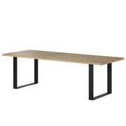 Table à manger bois métal noir design | Chêne LIGNART