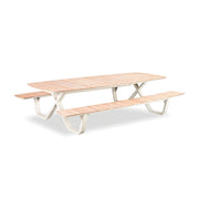 Table de jardin en alu et teck - Style contemporain