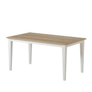 Table à manger 6 places chêne clair et blanc | Chêne LIGNART