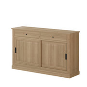 Buffet chêne clair portes coulissantes et tiroirs | Chêne LIGNART