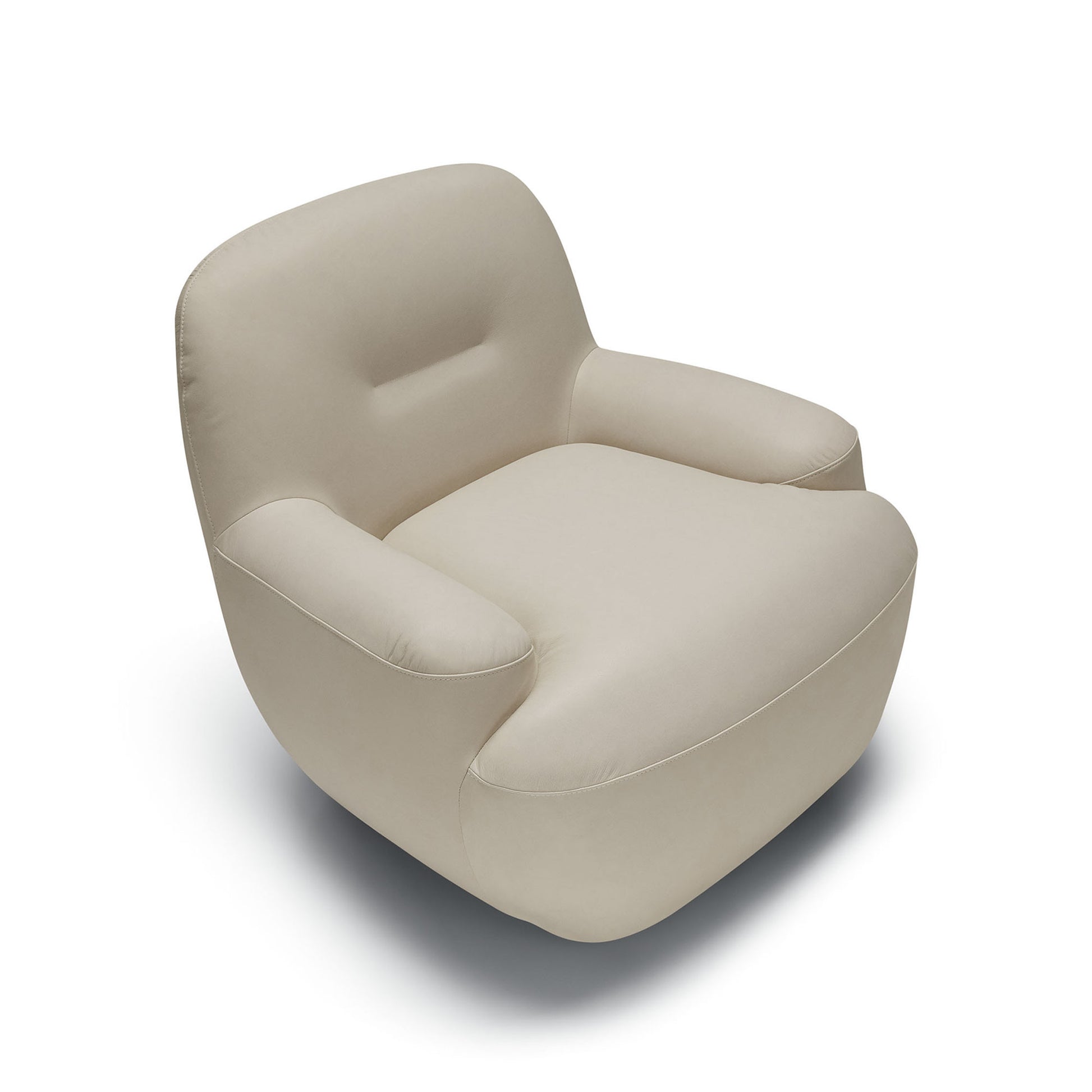 Fauteuil en cuir Uma avec pied pivotant – Nature n°4AN – Taille standard