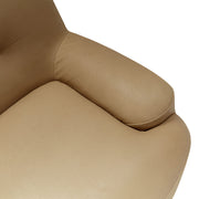 Fauteuil en cuir Uma avec pied pivotant – Latte n°1AN – Taille standard