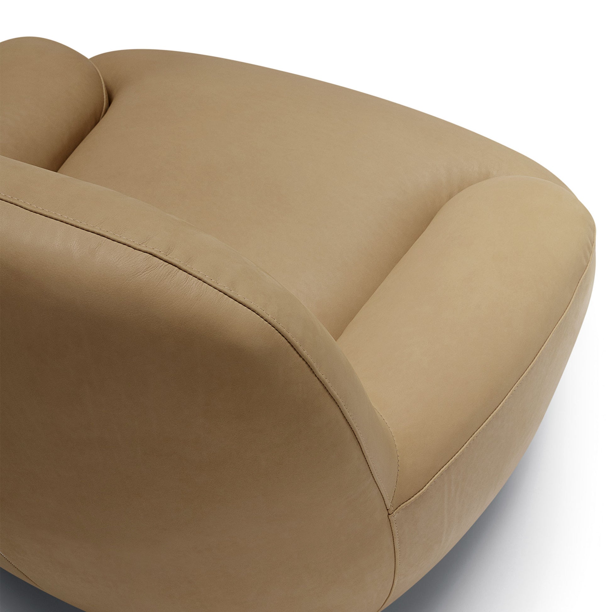 Fauteuil en cuir Uma avec pied pivotant – Latte n°1AN – Taille standard