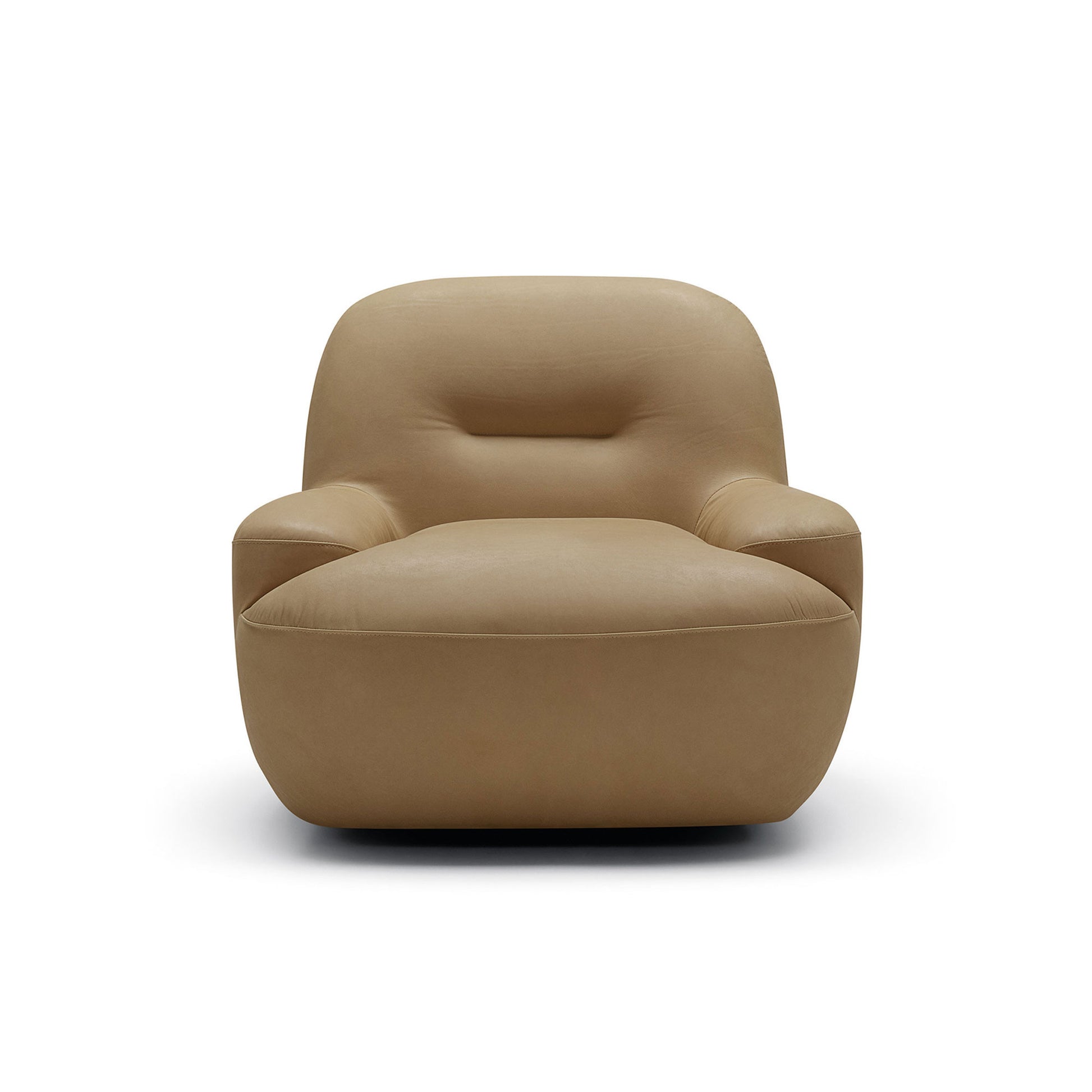 Fauteuil en cuir Uma avec pied pivotant – Latte n°1AN – Taille standard