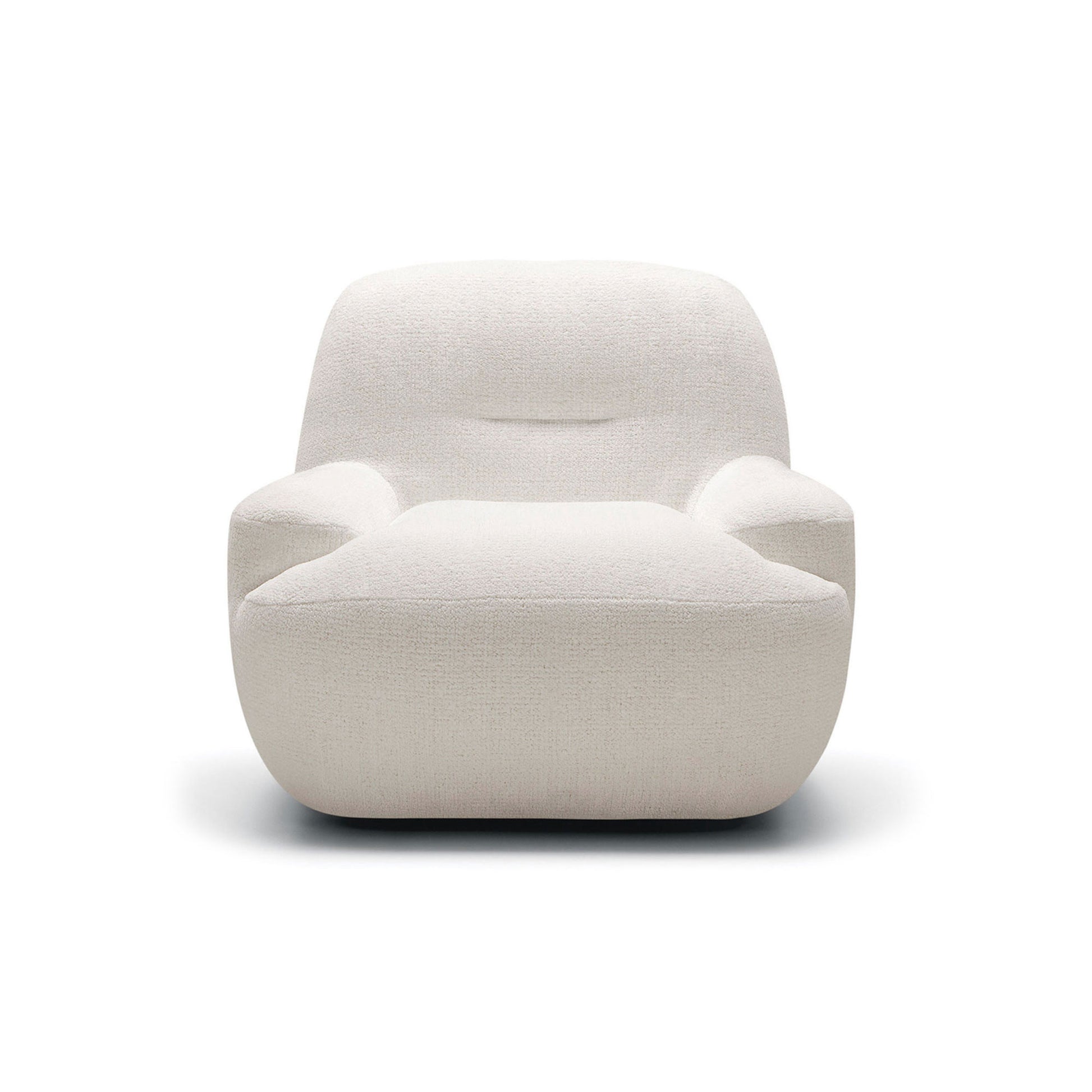Fauteuil en tissu chenille 100% recyclé Uma avec pied pivotant – Off-White n°1SK – Taille standard