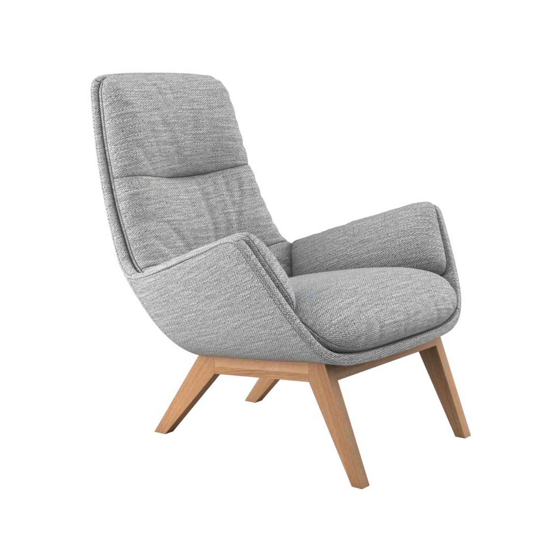 Fauteuil en tissu recyclé Moro avec repose-pieds – Light Grey n°1411 RO – Taille standard