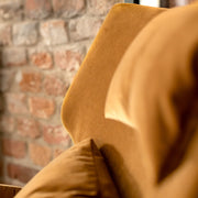 Fauteuil en velours Alex avec pieds métal et repose-tête – Teddy brown n°22CV – Taille standard