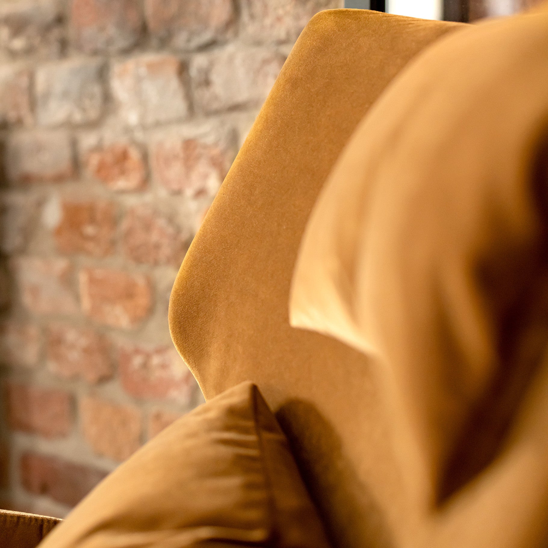 Fauteuil en velours Alex avec pieds métal et repose-tête – Teddy brown n°22CV – Taille standard