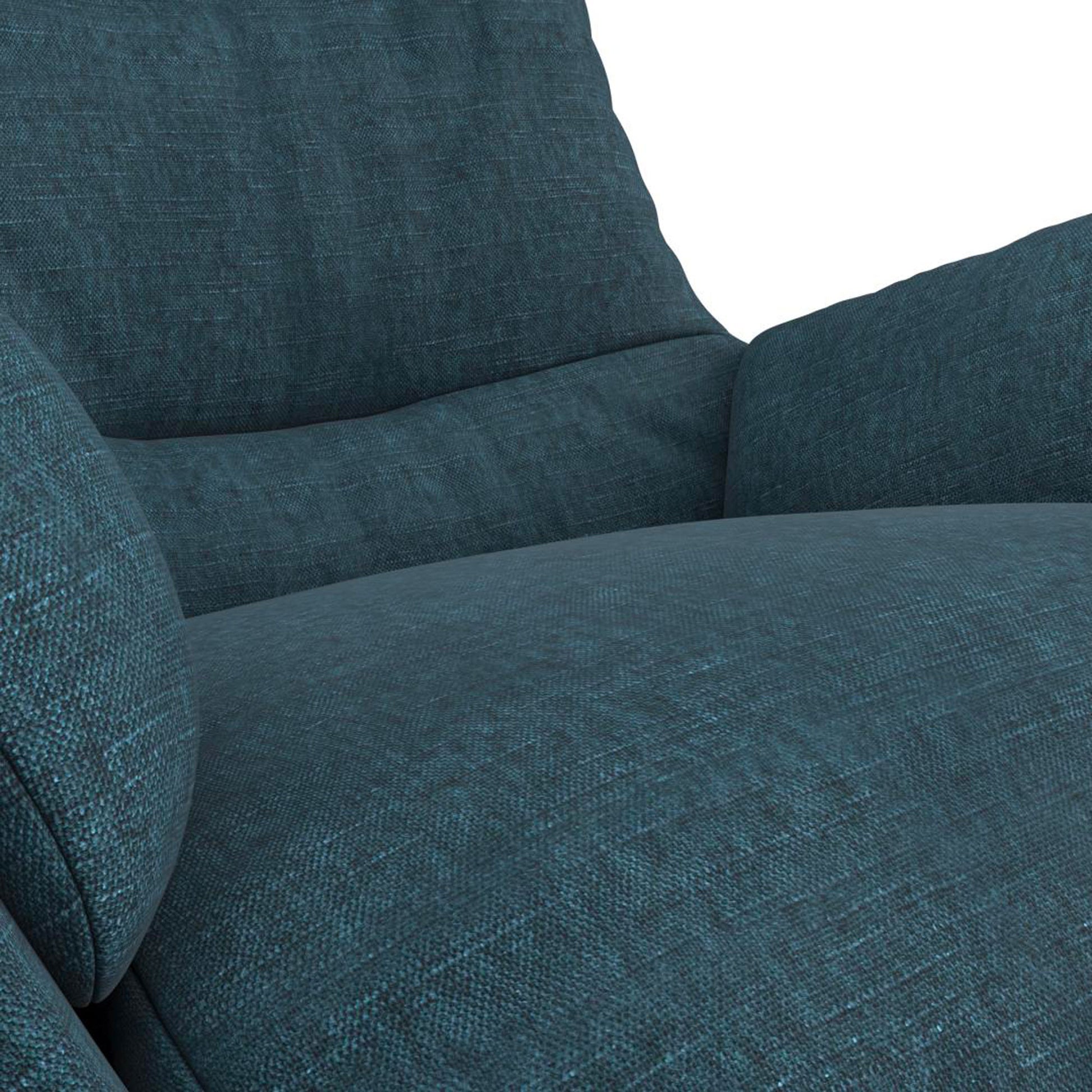 Fauteuil en velours chenillé Moro avec repose-pieds – Midnight blue n°12 WI – Taille standard