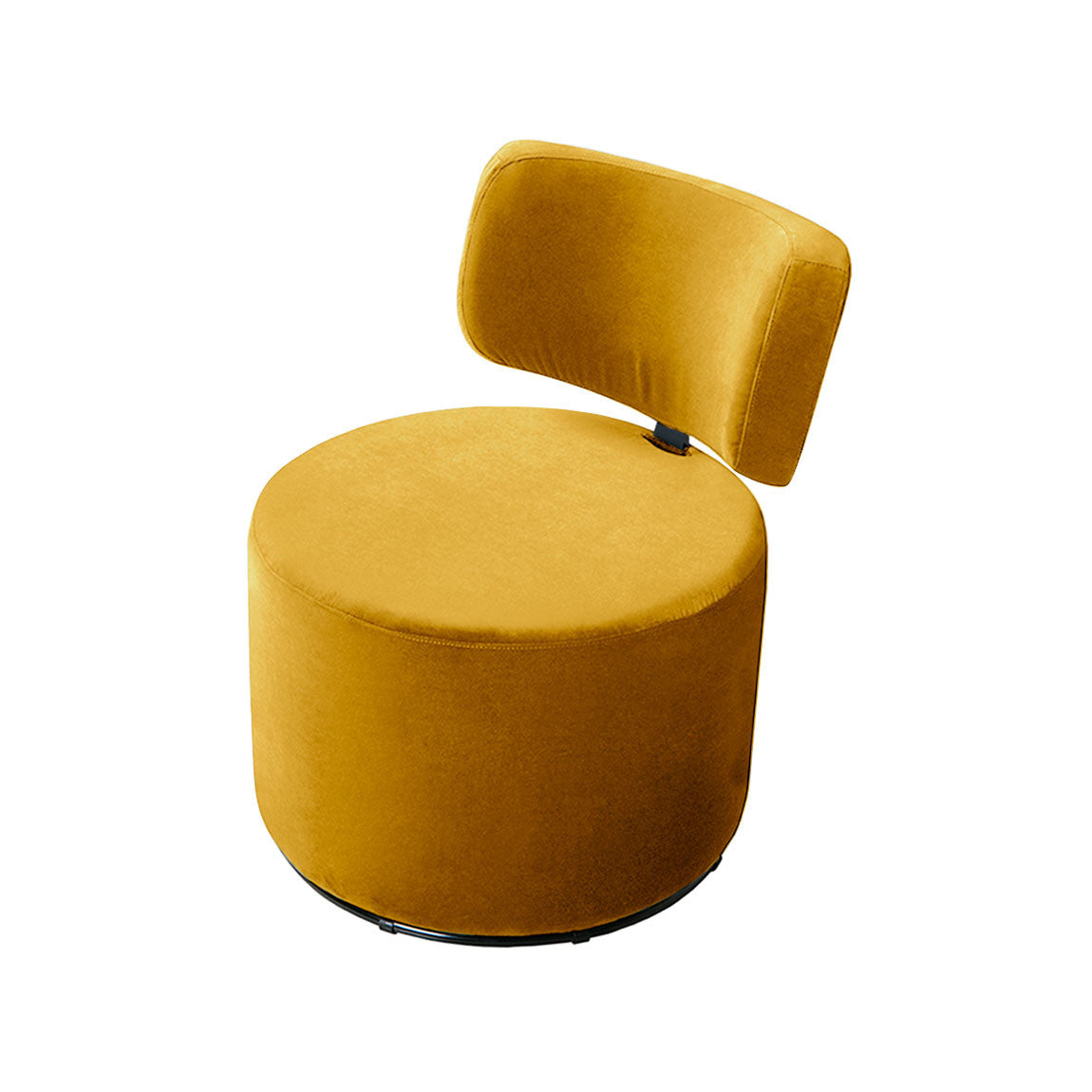 Fauteuil en velours Mokka avec pied pivotant – Yellow n°16CV – Taille standard