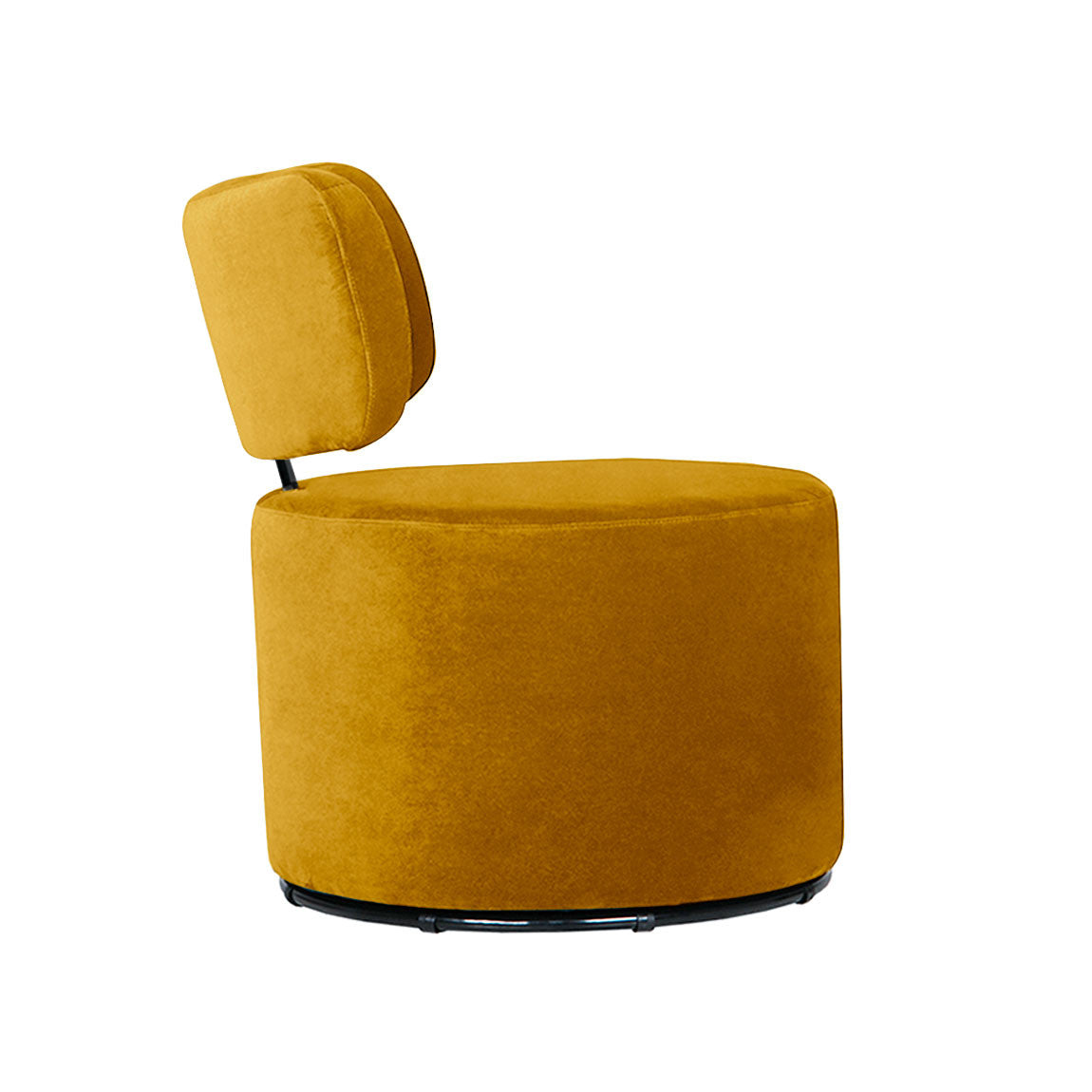 Fauteuil en velours Mokka avec pied pivotant – Yellow n°16CV – Taille standard