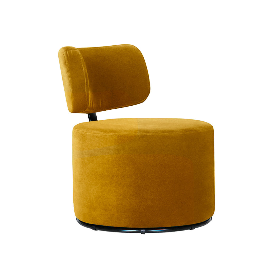 Fauteuil en velours Mokka avec pied pivotant – Yellow n°16CV – Taille standard