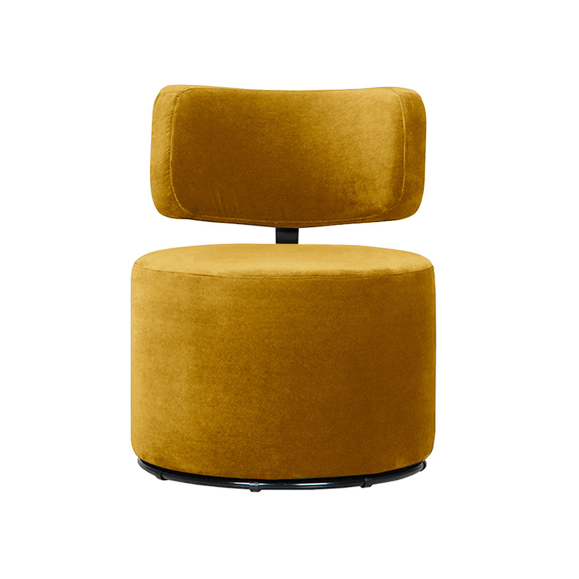 Fauteuil en velours Mokka avec pied pivotant – Yellow n°16CV – Taille standard