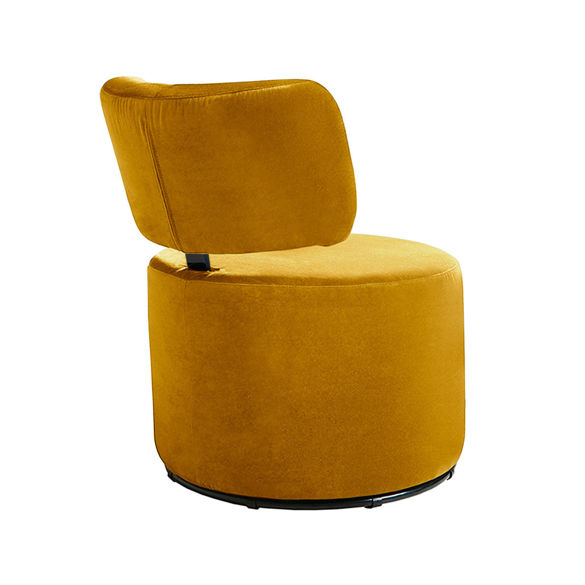 Fauteuil en velours Mokka avec pied pivotant – Yellow n°16CV – Taille standard