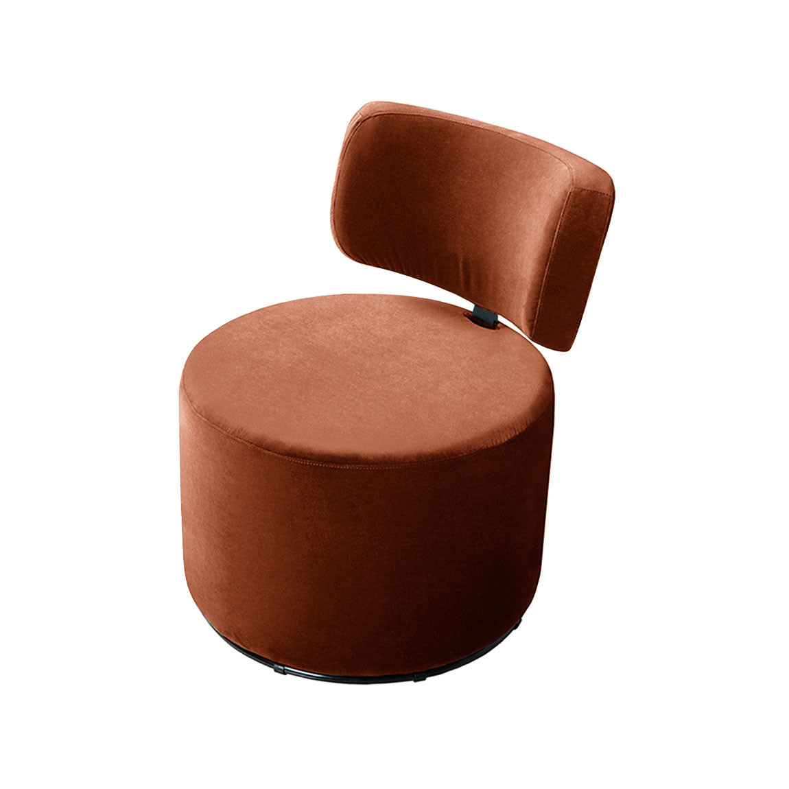 Fauteuil en velours Mokka avec pied pivotant – Rust n°19CV – Taille standard