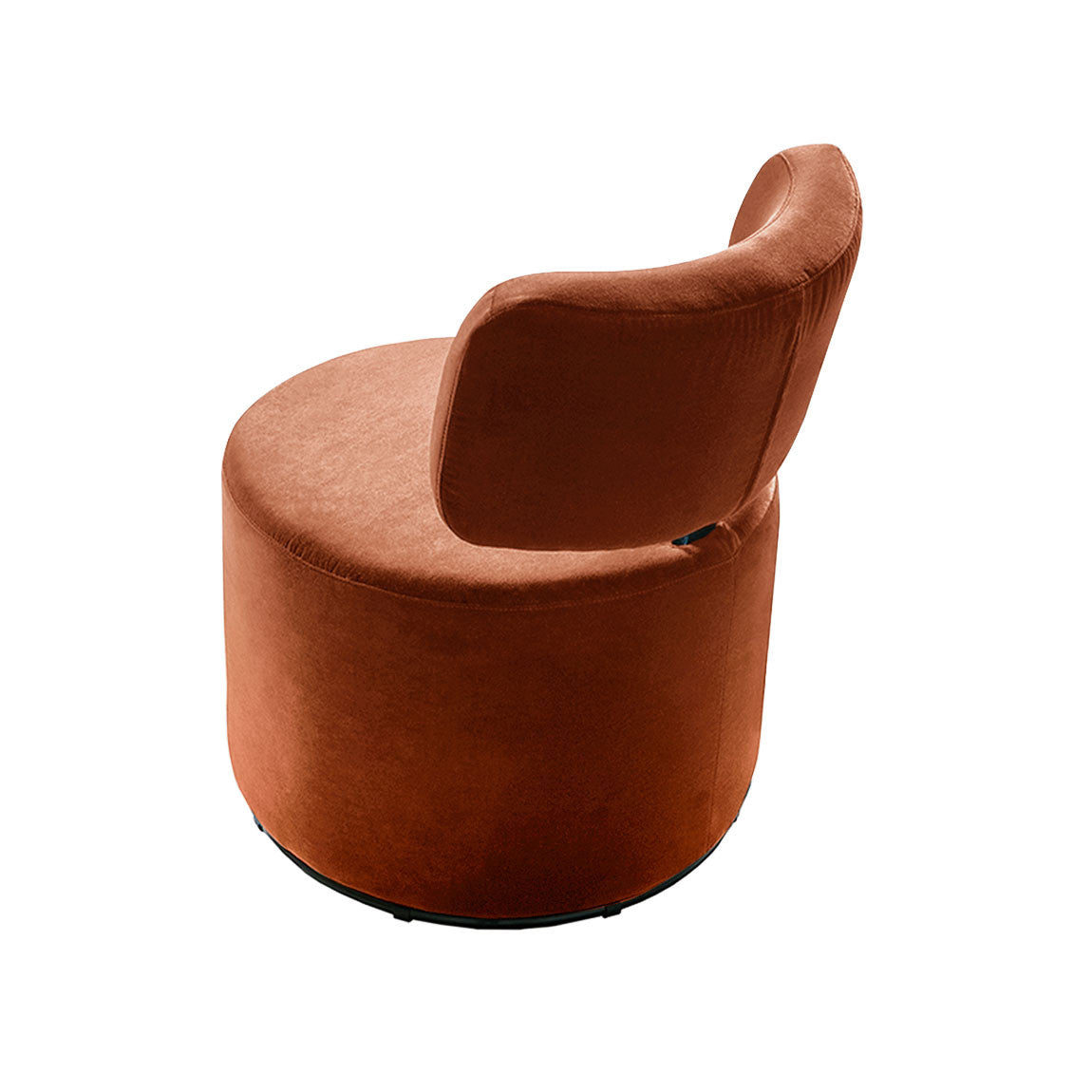 Fauteuil en velours Mokka avec pied pivotant – Rust n°19CV – Taille standard