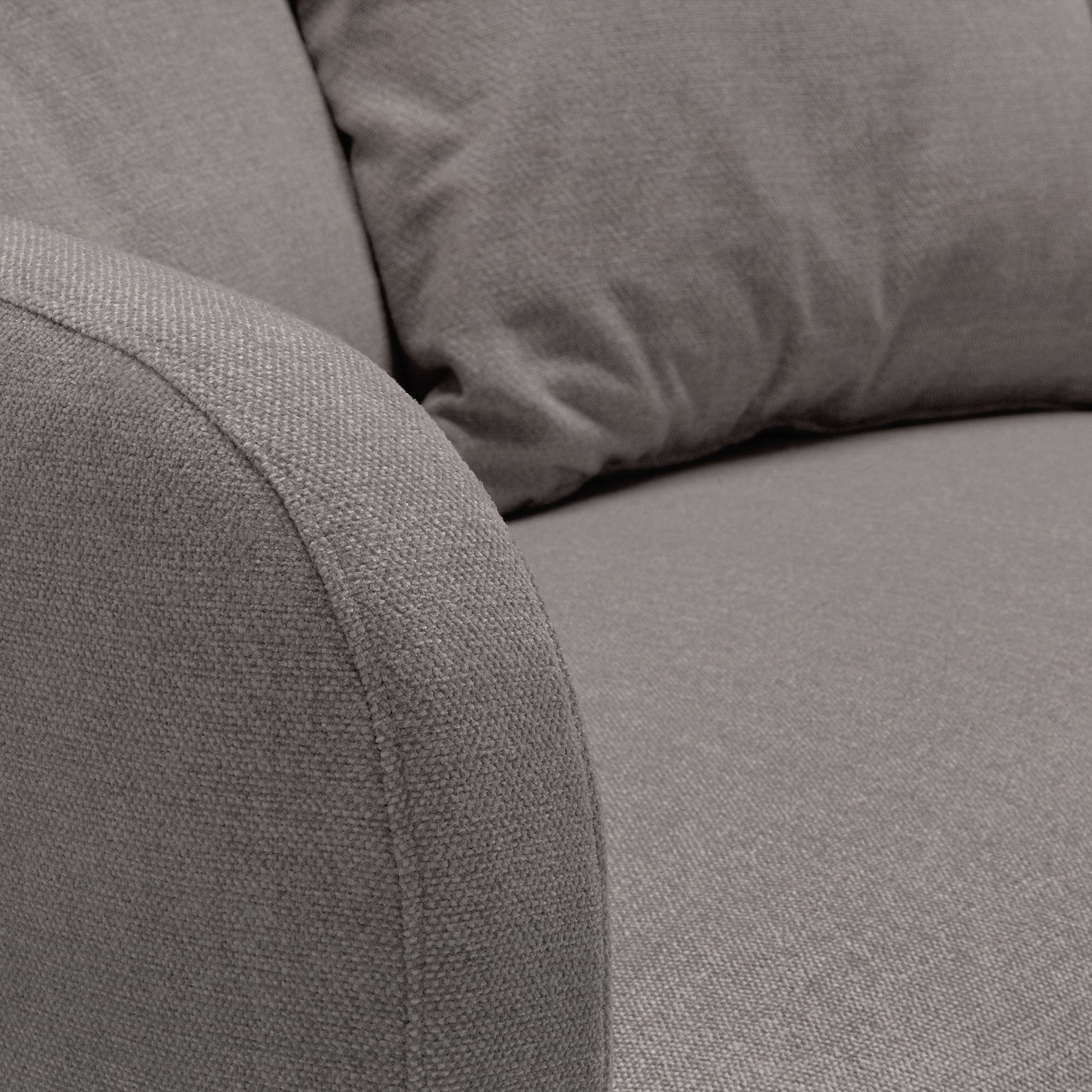 Fauteuil large en tissu chenille Jenny avec pieds bois – Steel n°7ST – Taille standard