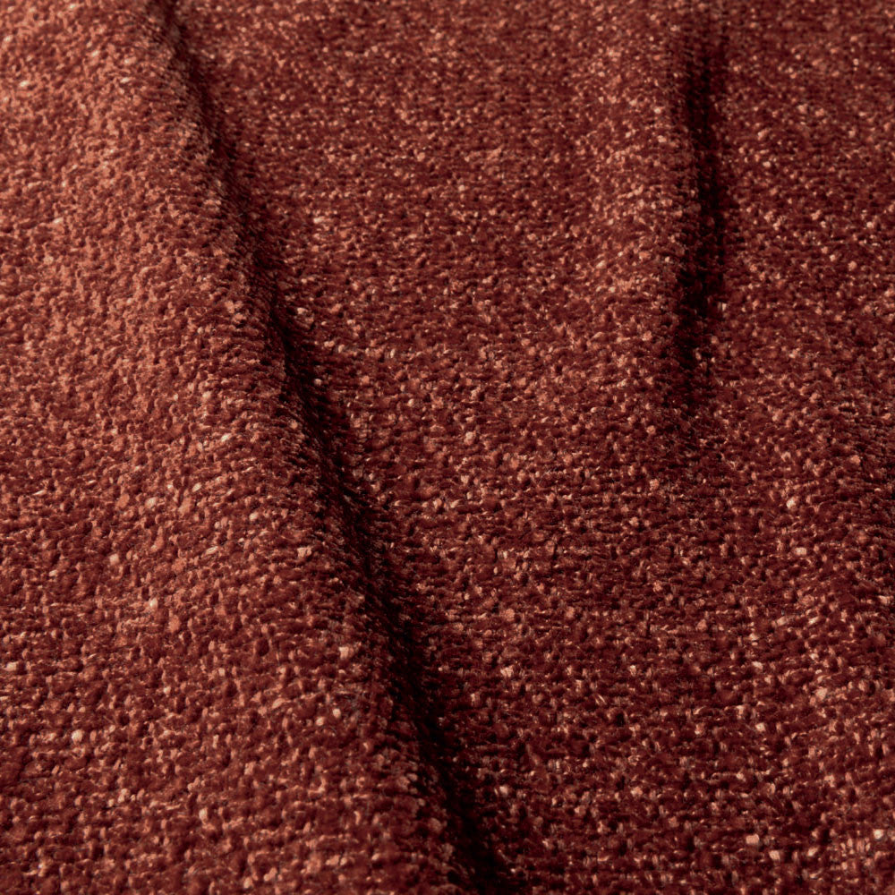 Fauteuil large Moa en tissu chenille épais avec pieds bois – Warm Red n°5BL – Taille standard