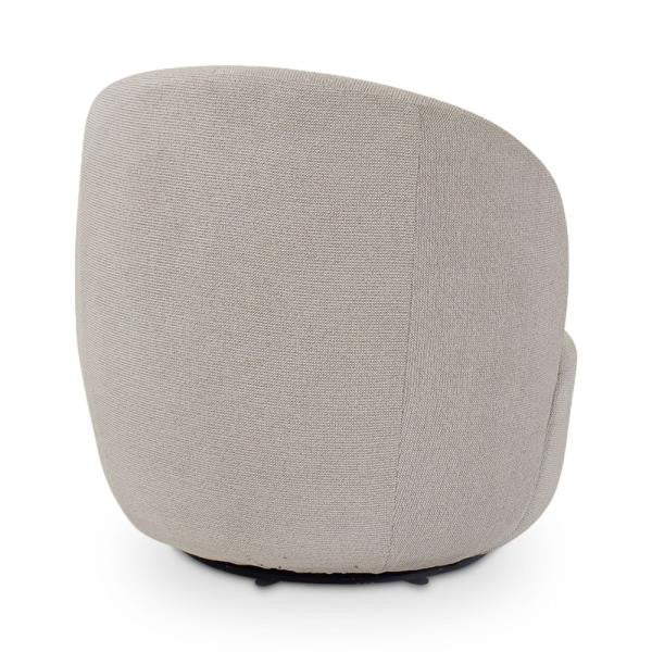 Fauteuil pivotant en tissu chiné Bolton – Natural – Taille standard