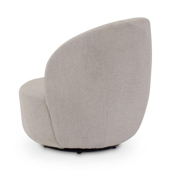 Fauteuil pivotant en tissu chiné Bolton – Natural – Taille standard
