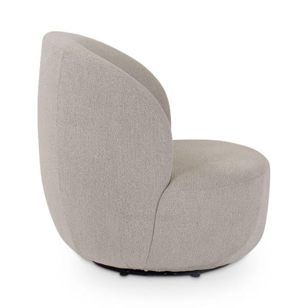 Fauteuil pivotant en tissu chiné Bolton – Natural – Taille standard