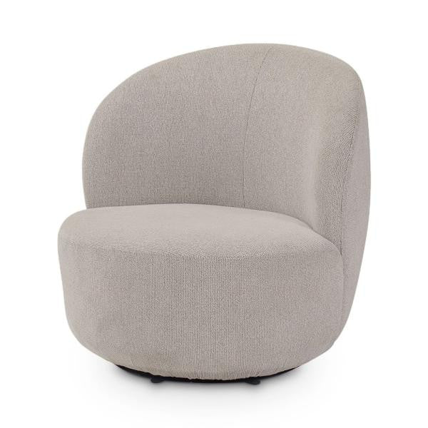 Fauteuil pivotant en tissu chiné Bolton – Natural – Taille standard