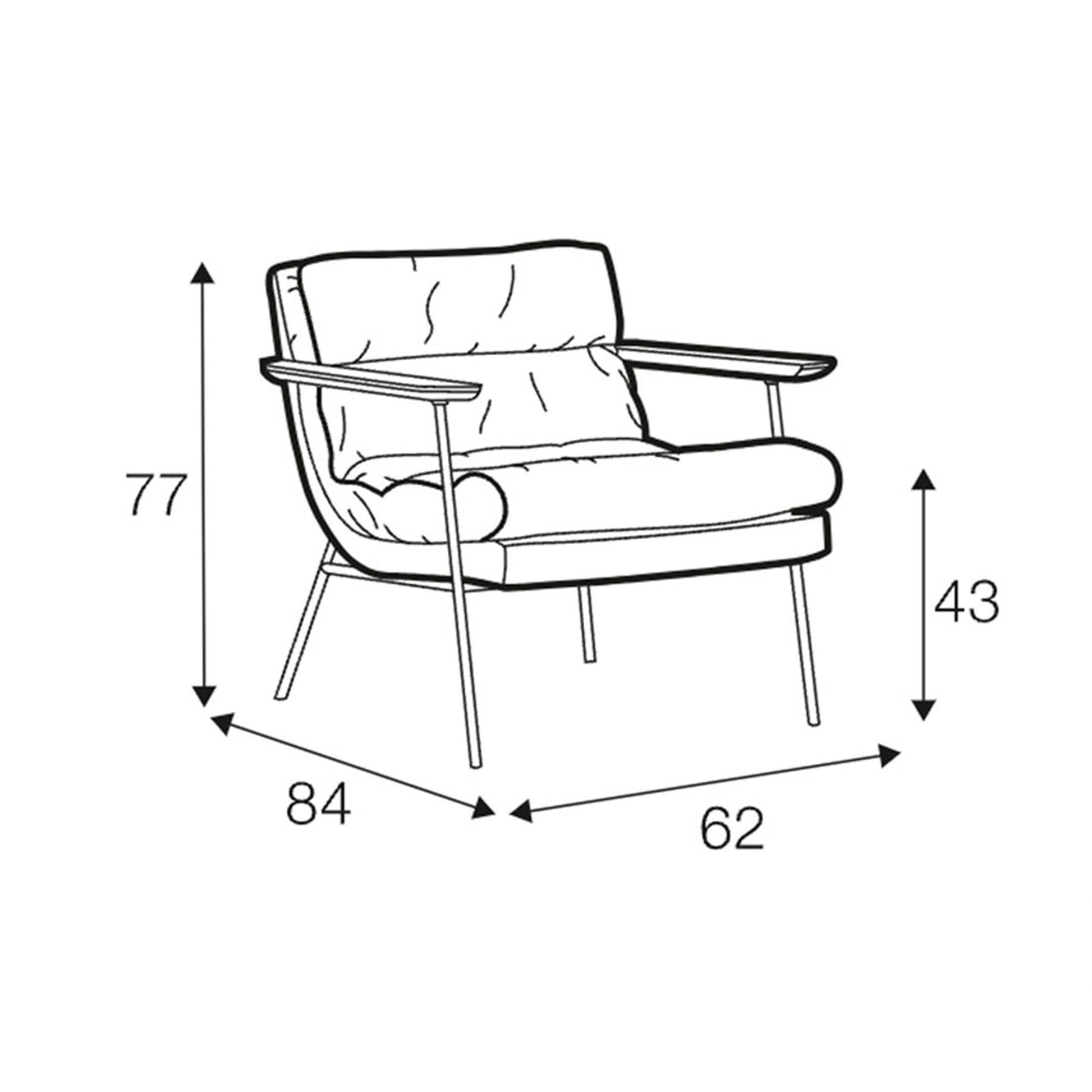 Fauteuil pur lin Bill à dossier bas avec accoudoirs – Olive n°4LIN – Taille standard