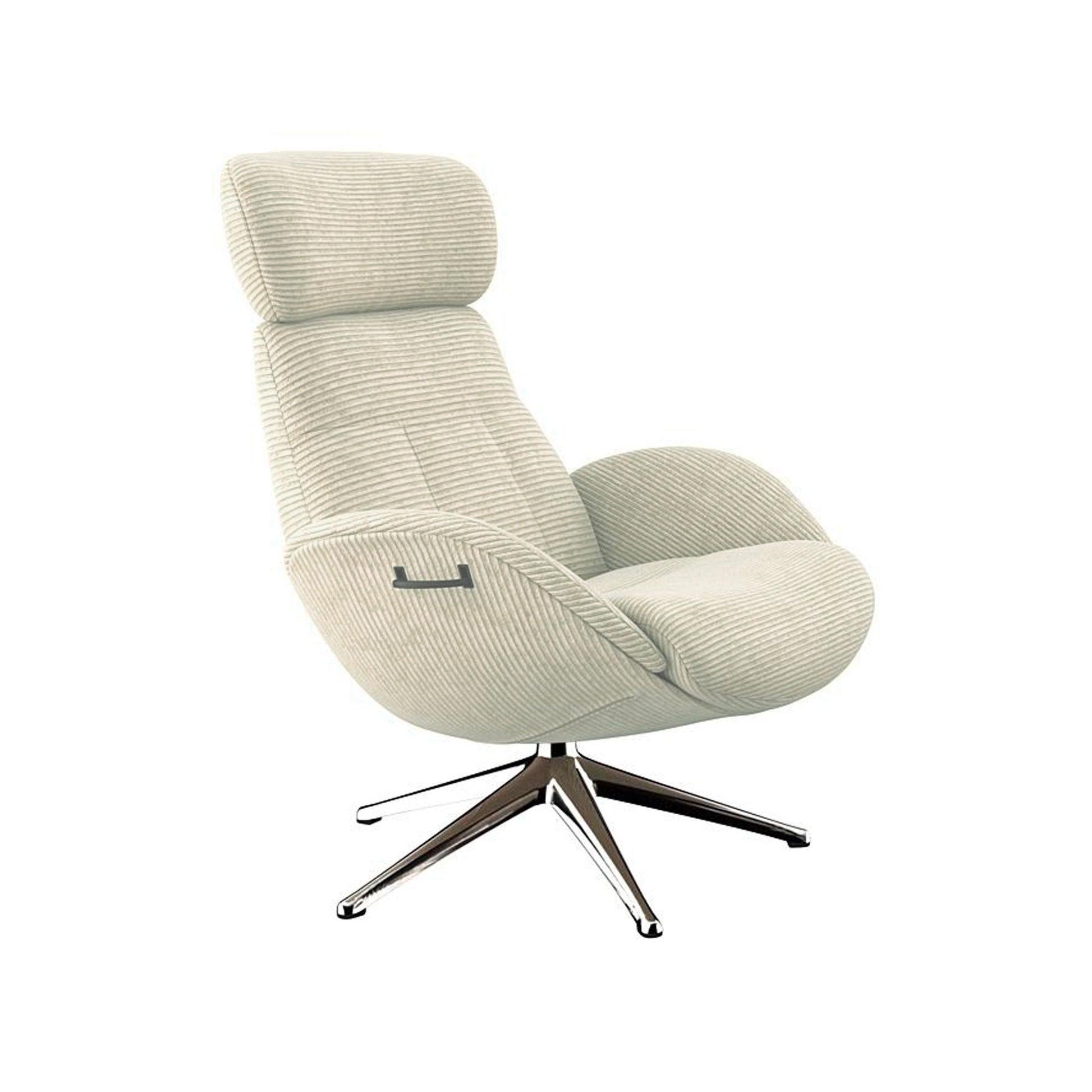 Fauteuil relax en velours côtelé Elegant avec repose-pieds – Ivory n°1080 SC – Taille standard