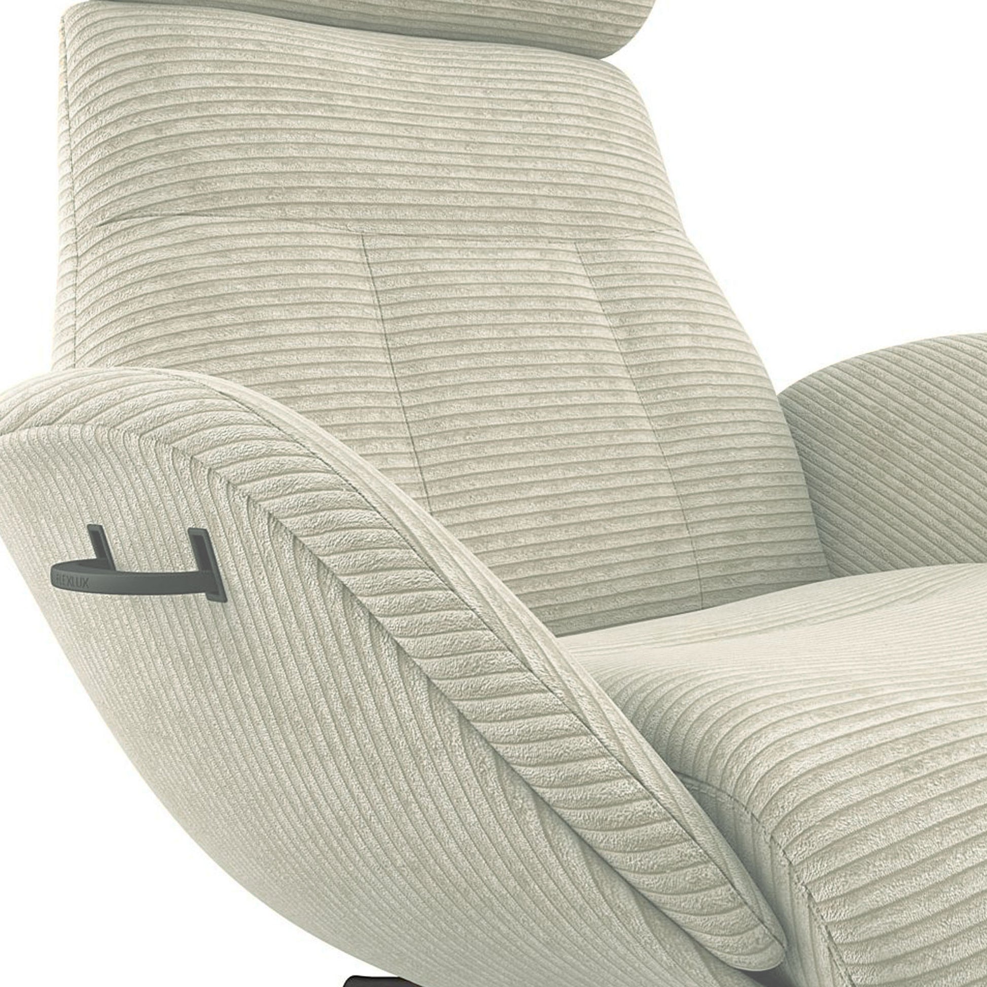 Fauteuil relax en velours côtelé Elegant avec repose-pieds – Ivory n°1080 SC – Taille standard