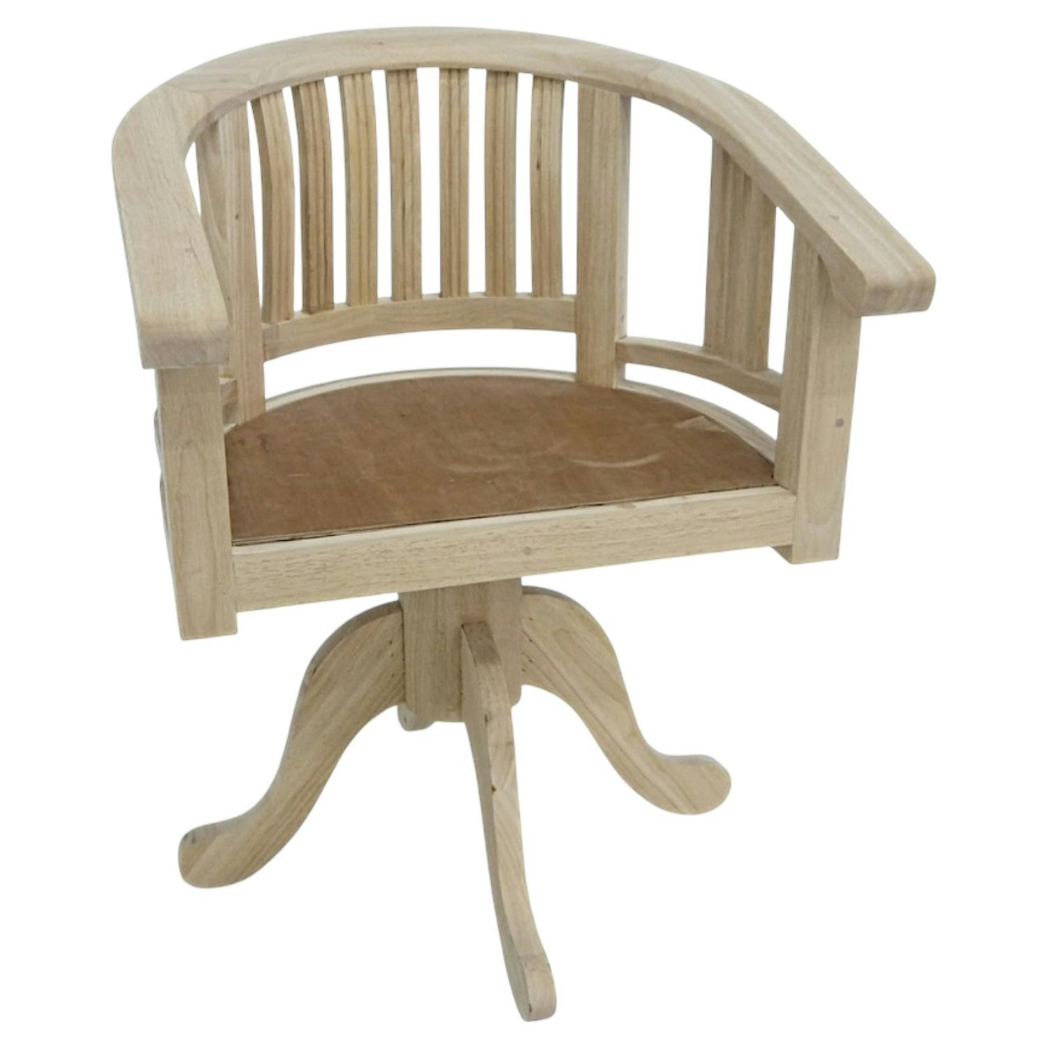 Fauteuil tournant Hévéa avec assise mousse PU 62x45x80cm MAORI
