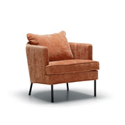 Fauteuil velours chenillé Julia avec pieds métal – Pail Rust n°7WI – Taille standard