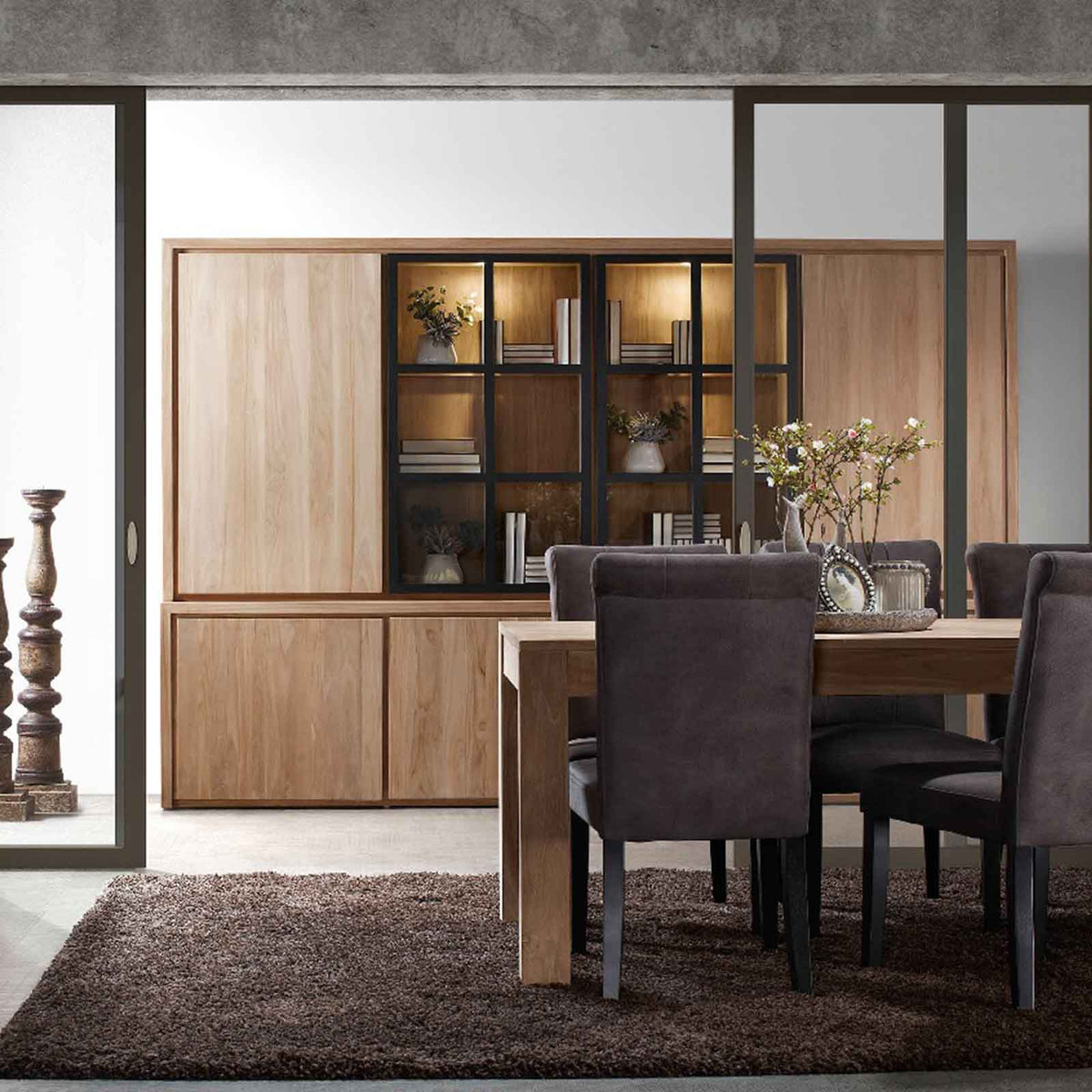 Grand buffet vaisselier | Teck Phoenix
